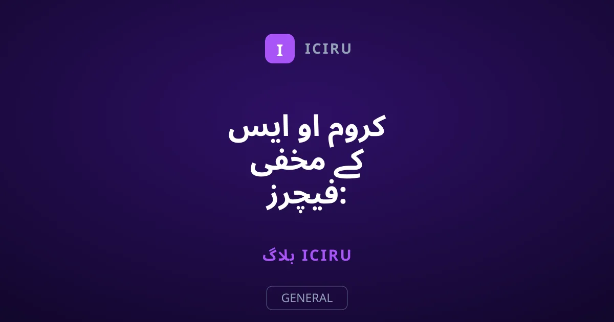 کروم او ایس کے مخفی فیچرز: ایکسیسبیلٹی ٹولز کی اہمیت